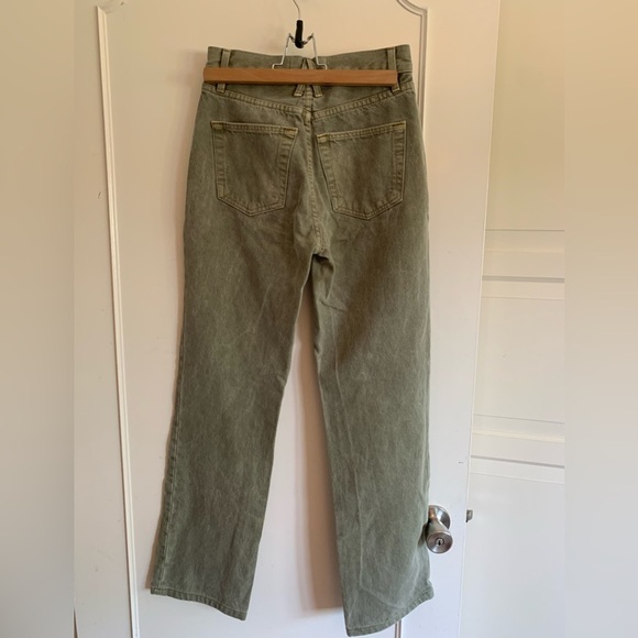 SLVRLAKE London high-rise straight-leg jeans. Pale green Size 24 - Picture 6 of 15